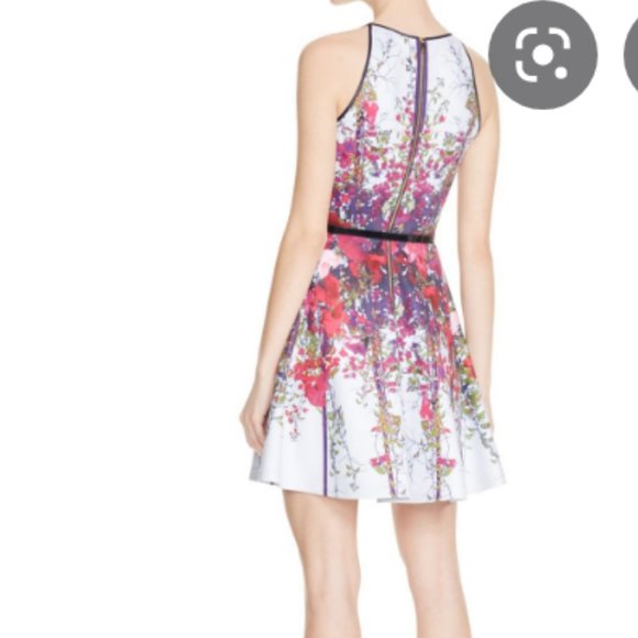 ted baker bloomze flowered lattice skater dress 0 - Picture 4 of 14